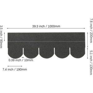 Livingandhome 18Pcs Fish Scale Asphalt Roofing Shingles - Black by Livingandhome