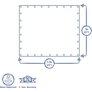 Waterproof Tarpaulin - Blue / 360cm by Blackspur