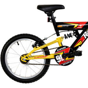 Dallingridge Raven Boys Full Suspension Mountain Bike, 16-inch Wheel - Black, Yellow & Red by Dallingridge
