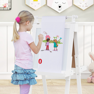 3-in-1 Kids Double-sided Art Easel - White by Costway