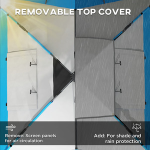 Outsunny 3-4 Man Camping Tent, Quick Setup Family Tent by Outsunny