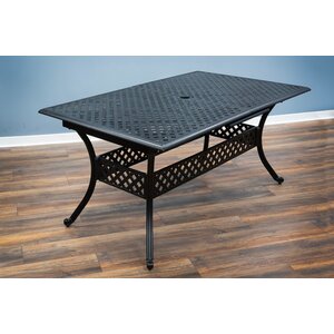 SHG Chirk Cast Aluminium 6 Seater Dining Set With Rectangular Extendable Table - Black by Signature Homes and Gardens