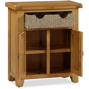 Kinsale 1-Drawer Basket Mini Sideboard - Oak