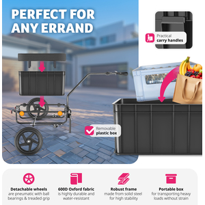 Bicycle Trailer Cargoxpress - Multifunctional Hand Cart, 50kg Load Capacity - Black by tectake