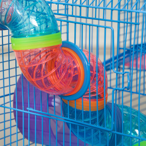 Pawhut 5 Tier Small Animal Cage with Exercise Wheels - Blue by Pawhut