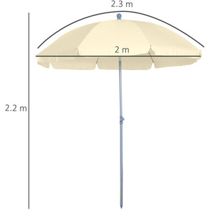Outsunny Outsunny Beach Umbrella Parasol - Cream white by Outsunny