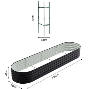 Silver Galvanized Steel Oval Raised Garden Bed by Livingandhome