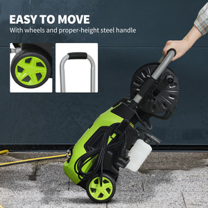 Outsunny 1800W 150 Bar Pressure Washer with Nozzle - Green by Outsunny