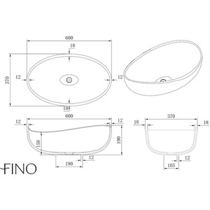Mallorca Countertop Matt Stone Basin - White by Fino Stone