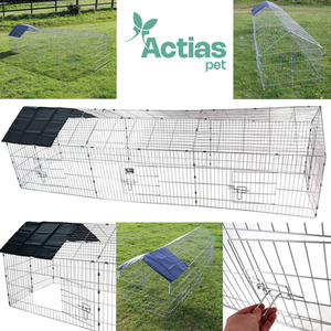 Metal Pet Run with Roof - Silver by Actiaspet