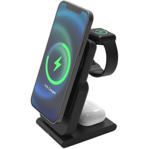 Wireless Charging Stand with Power Bank - Grey