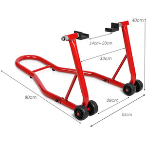 Steel Motorcycle Stand - Red by Costway