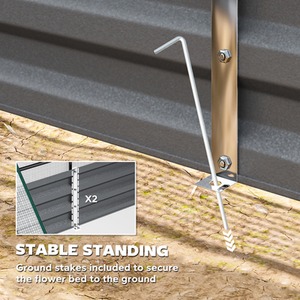 Outsunny Raised Garden Bed Planter Box with Greenhouse, Green and Dark Grey - White by Outsunny