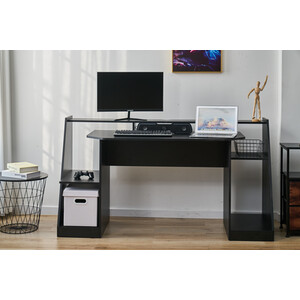 Double Screen Gaming Desk - Black