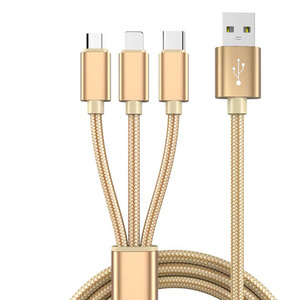 All-In-One USB Fast Charging Braided Cable - Gold