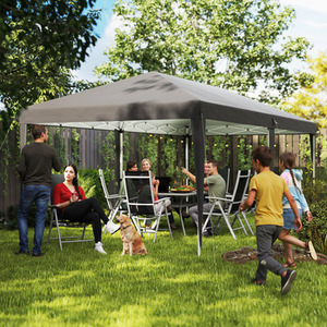 Outsunny Garden Large Gazebo Pop Up Gazebo - Grey by Outsunny