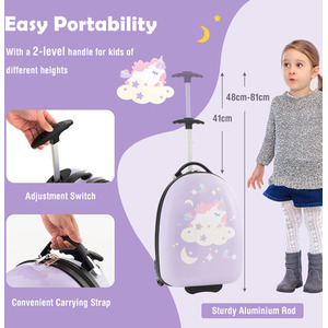 16'' Kids Carry-On Luggage-Purple - Purple by Costway