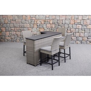 New Hampshire 5 Piece Bar Set - Grey by Malay