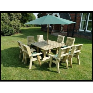 Erg0 8 Seater Square Set 8XC - wood by Churnet Valley Gerden Furniture