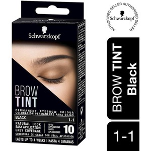 Schwarzkopf Brow Tint Professional Black Permanent Eyebrow Dye Tinting Kit - Black / 3cm / 0.04kg by Schwarzkopf