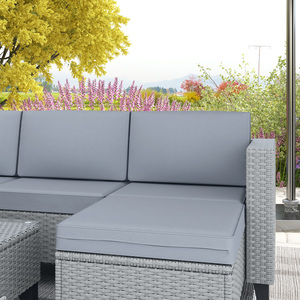 Outsunny 5 Pieces Patio Garden Rattan Furniture Set - Grey by Outsunny