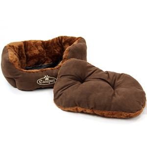 Deluxe Faux Fur Dog Bed in Chocolate Brown - Brown / M by Actiaspet