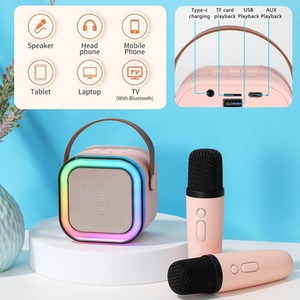 Wireless Speaker Microphone Karaoke Machine - Pink by Dyzi