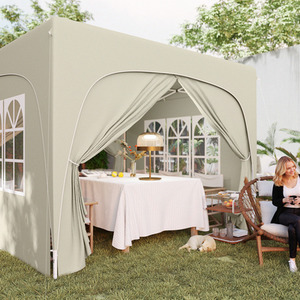 Outsunny 3 x 3(m) Pop Up Gazebo with Sides, UPF50 - Sand by Outsunny