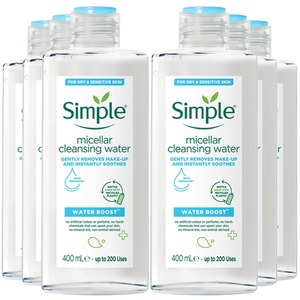 Simple Water Boost Facial Cleanser Micellar Water, 400ml - Buy 6 / 6 by Simple
