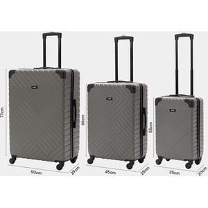 3 Piece Set Of Suitcase Travel Luggage - Charcoal by OHS