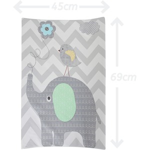 Anti-Roll Wedge Baby Changing Mat - Elephant Chevron Grey / Elephant Chevron With Grey by Babycurls