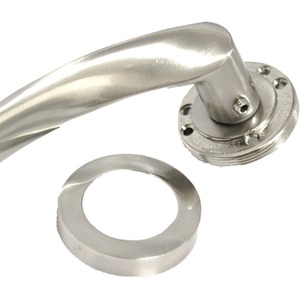 Astrid Door Handles Latch Twist Lever on Rose - Satin - Satin by Betley Butterfly