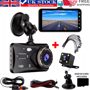 4 Inch Dual Dash Car HD Camera - Black
