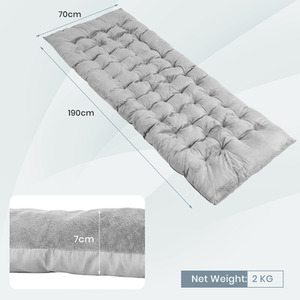 Outdoor Camping Cot Pads Velvet Sleeping Mattress - Grey by Costway