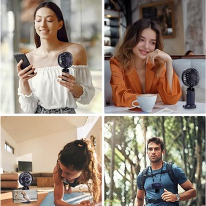 2 In 1 Portable Travel Mini Handheld Table Fan - Navy by Dyzi