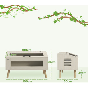 PawHut Reptile Terrarium, Snake Vivarium with Tempered Glass Windows - Brown / 140l by PawHut
