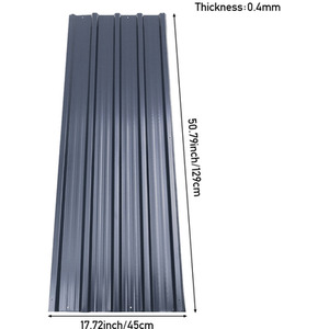 Pack of 12 Corrugated Steel Sheets by Livingandhome