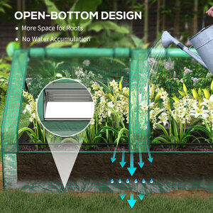 Outsunny Raised Garden Bed Planter Box with Greenhouse, Green and Dark Grey - Green by Outsunny