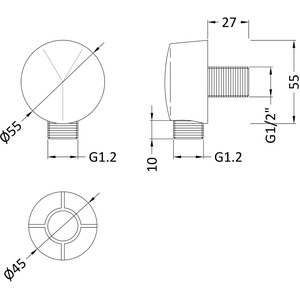 Round Outlet Elbow Chrome - Chrome by Balterley