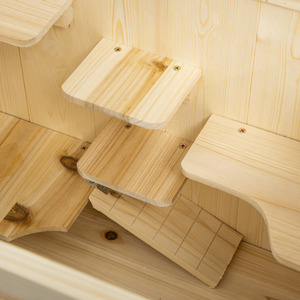 Pawhut Wooden Small Animal Cage - Natural by Pawhut