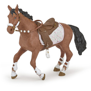 PAPO Horse and Ponies Winter Riding Girl Horse Toy Figure - Black by PAPO