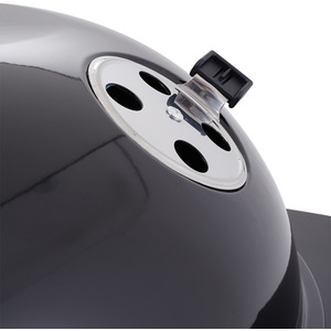 Portable Charcoal BBQ Grill with Tabletop and Shelves - Black by Livingandhome