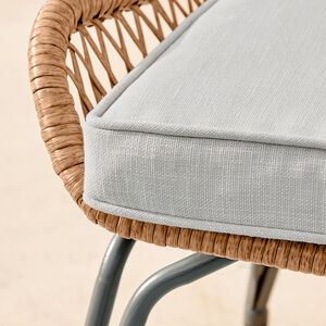 Outdoor Rattan Sofa - Lisbon Garden Sofa Chairs Table Set - Wicker and Cream - Beige by FurnitureboxUK