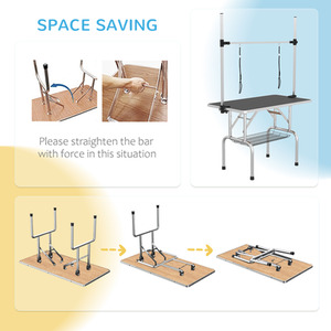 PawHut Metal Adjustable Dog Grooming Table - Black by PawHut