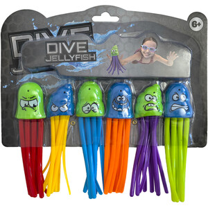 6 Piece Diving Jellyfish Toy Set - Multicolour