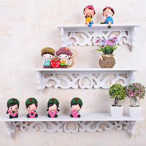 3PCS Floating Wall Shelves Dispaly Hanging Storage Unit Rack White Home Decor - White by Livingandhome