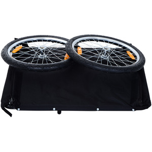 HOMCOM Folding Bicycle Trailer - Black, white by HOMCOM
