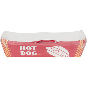 Pack of 8 Hot Dog Trays - Red