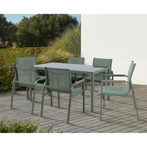Olivia Sling 6 Seater Dining Set - Green by Outdoor Essentials