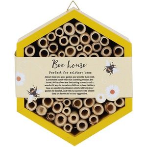 Wooden Bee Hotel House - Yellow by Kingsbury Gifts